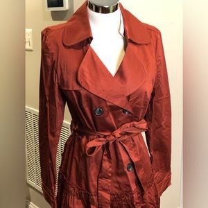 Elle Double breasted Ruffle bottom light Trench coat